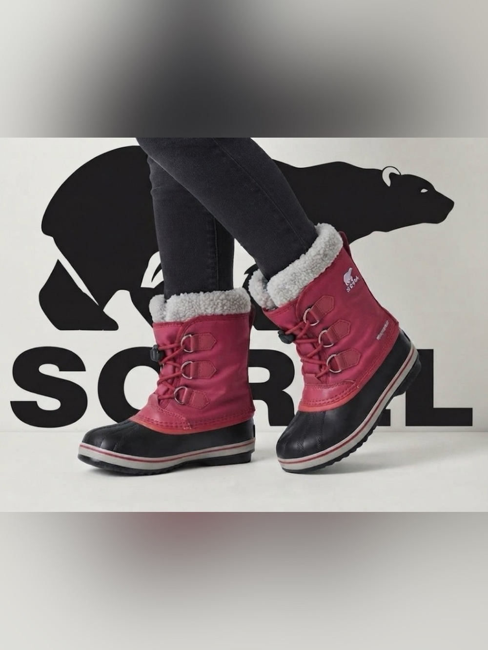 Authentic Sorel girls designer waterproof winter boots sz 2